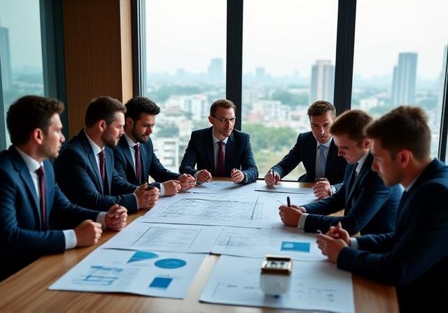 Professionals collaborating on a strategic roadmap in a modern Delhi office